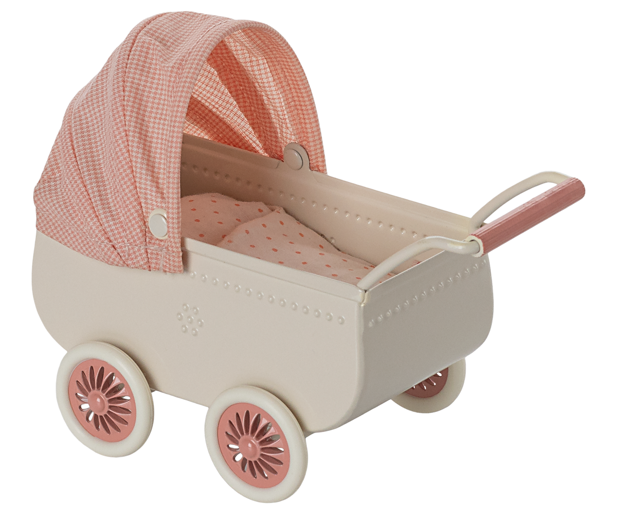 Maileg - Pram Mouse - Coral
