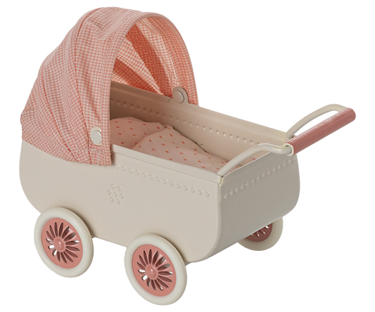 Maileg - Pram Mouse - Coral