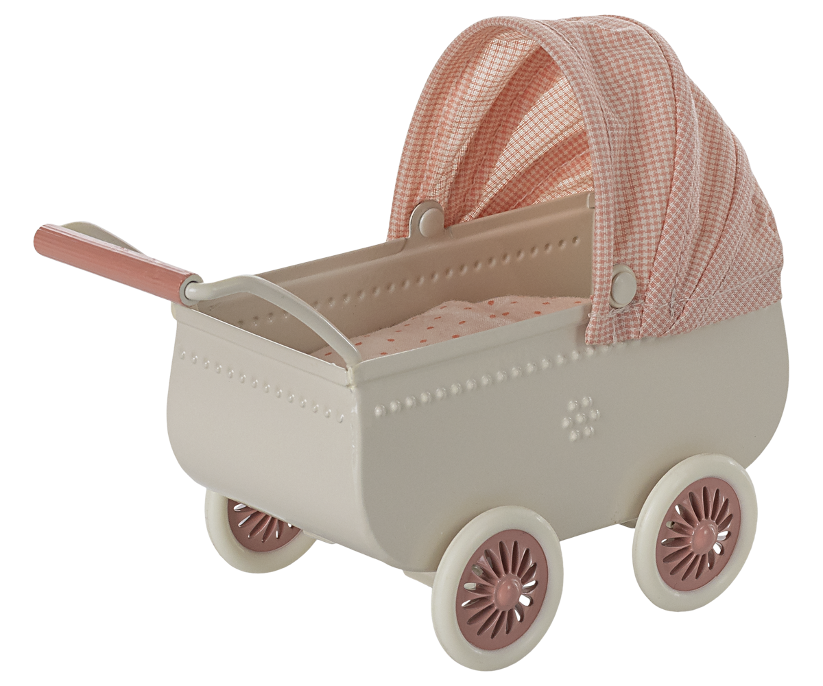 Maileg - Pram Mouse - Coral