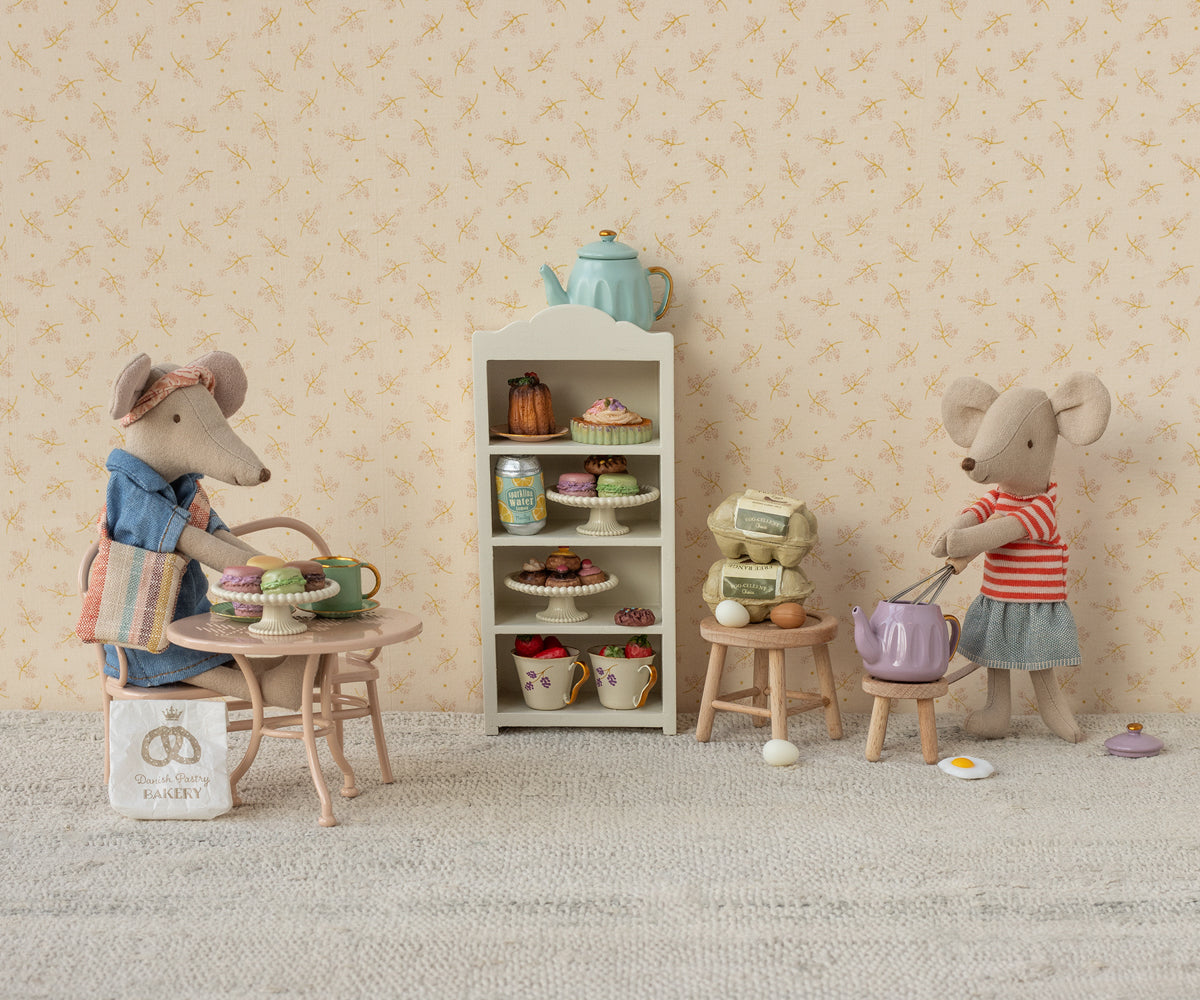Maileg - Cafe Set,  Mouse, Big - Pale Pink