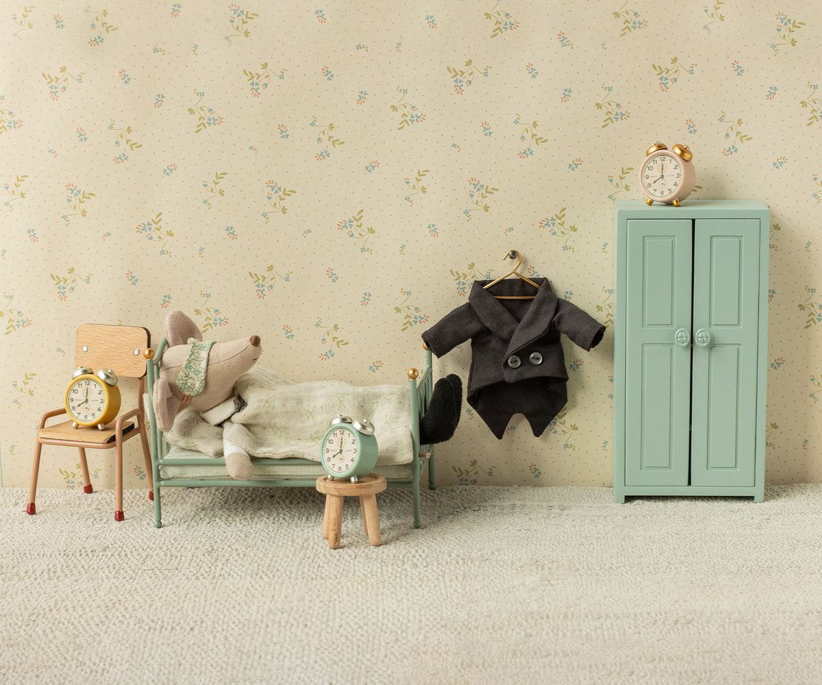 Maileg - Vintage Single Bed, Mouse - Mint