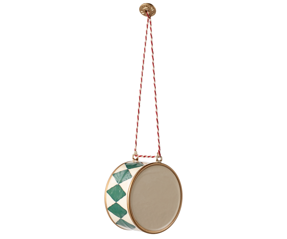 Maileg - Metal Ornament - Large Drum - Dark Green