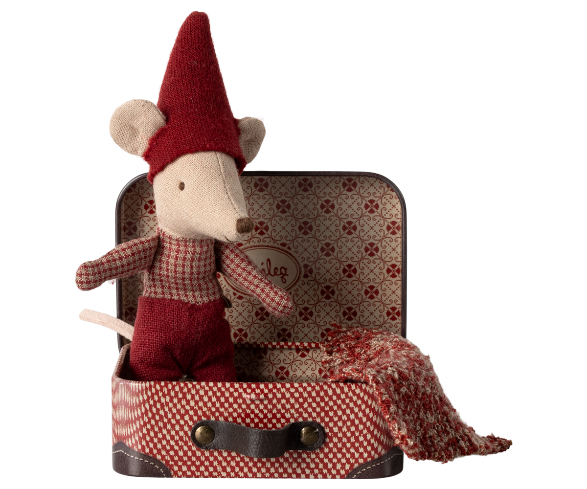 Maileg - Christmas Mouse - Baby In Suitcase