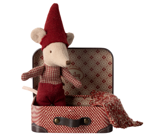 Maileg - Christmas Mouse - Baby In Suitcase
