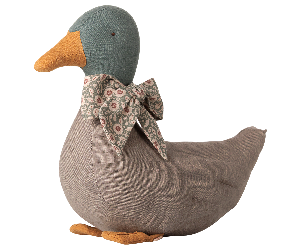 Maileg - Duck with Bow - Grey