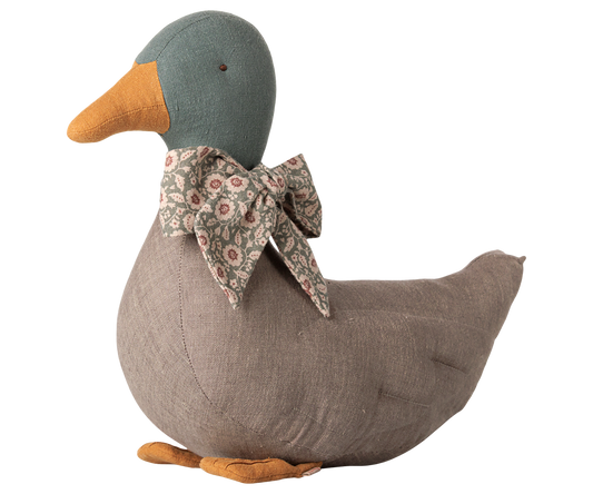 Maileg - Duck with Bow - Grey