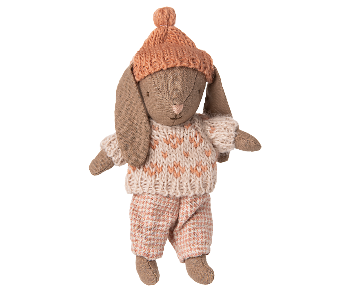Maileg - Winter Bunny Micro - Brown-Rose