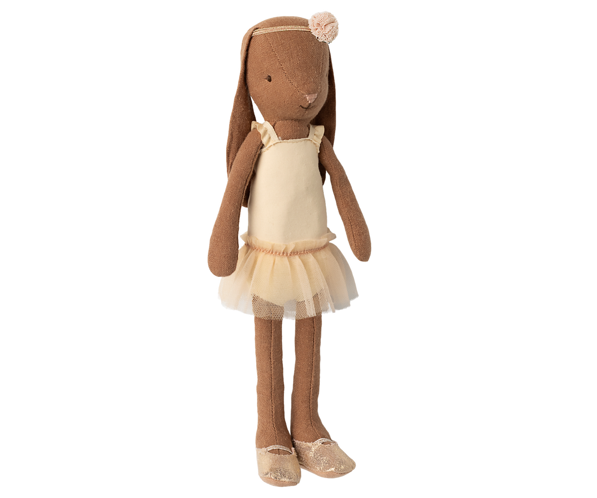 Maileg - Bunny-Size 2 - Chocolate Brown Ballet Suit and Skirt Cream