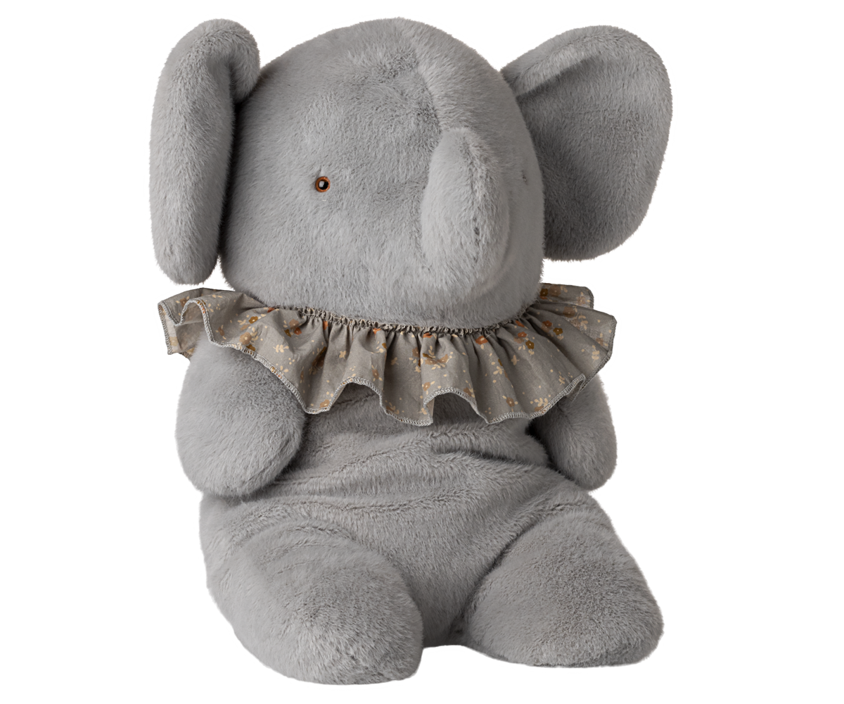 Maileg - Elephant Plush Big - Blue/Grey