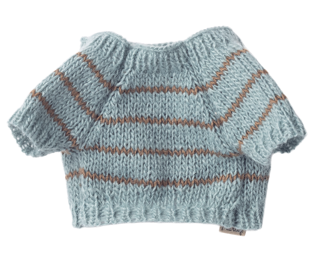 Maileg - Puppy Supply Small Knitted Sweater - Dusty Blue
