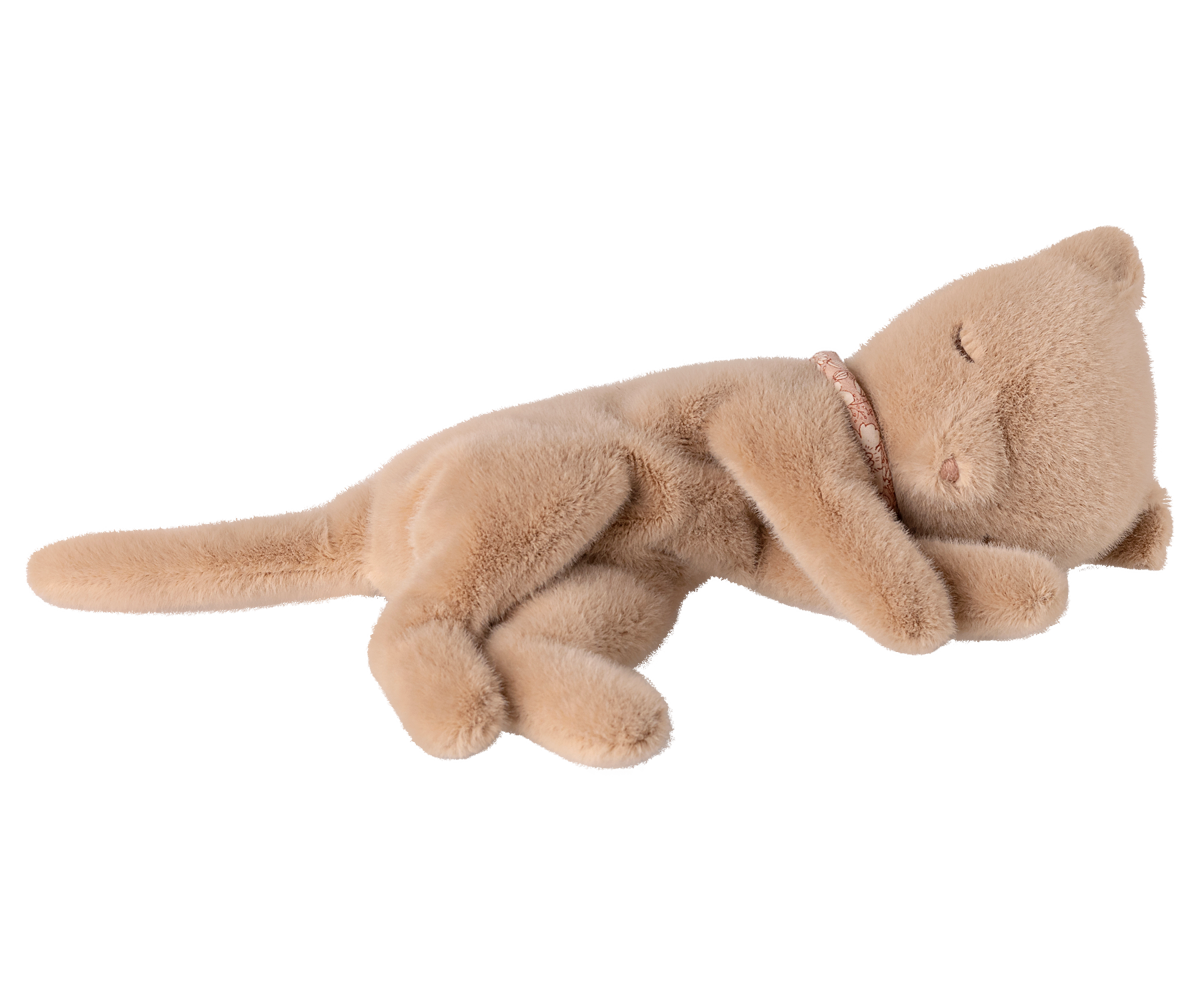 Maileg - Sleeping Kitten Plush Small - Cream Peach