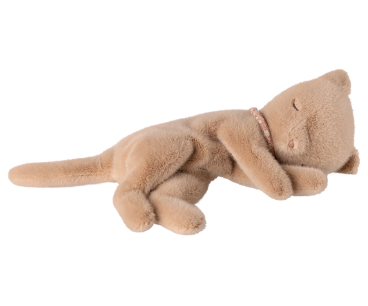 Maileg - Sleeping Kitten Plush Small - Cream Peach
