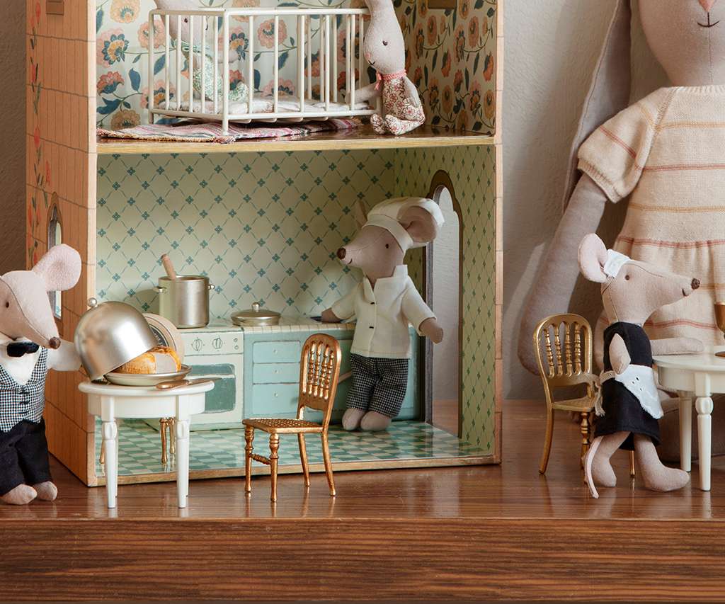 Maileg - Chair, Mouse - Gold