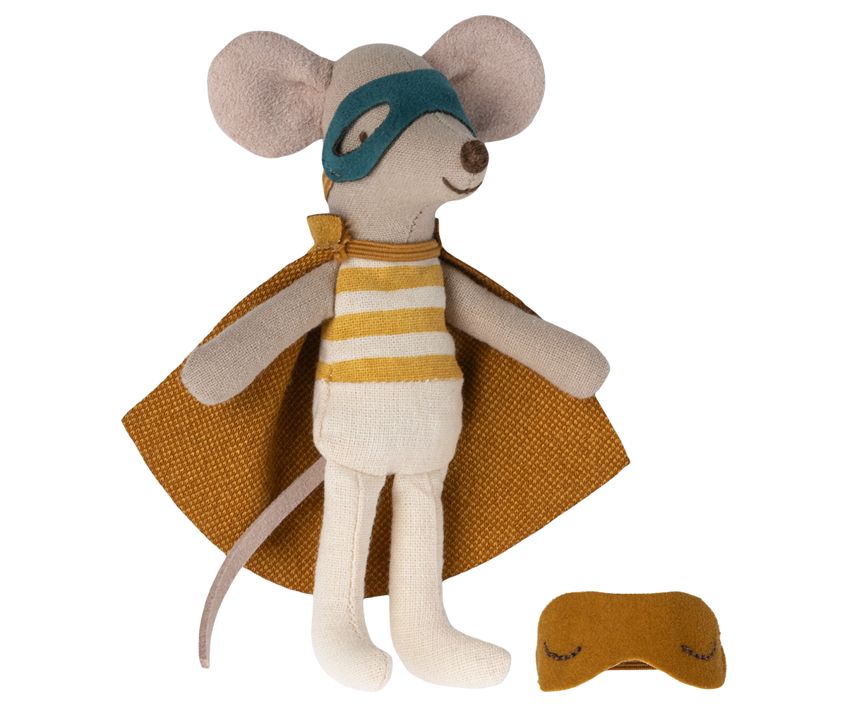Maileg - Super Hero Mouse, Little Brother In Matchbox