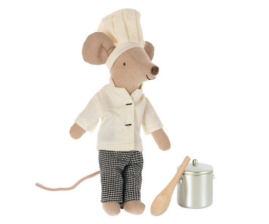 Maileg - Chef Mouse with Soup Pot and Spoon - Big Brother
