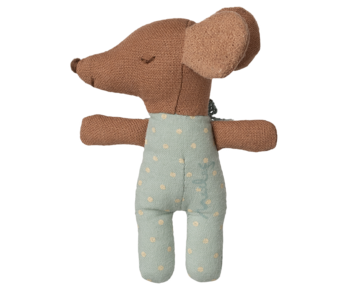 Maileg - Sleepy Wakey Baby Mouse in Matchbox - Blue