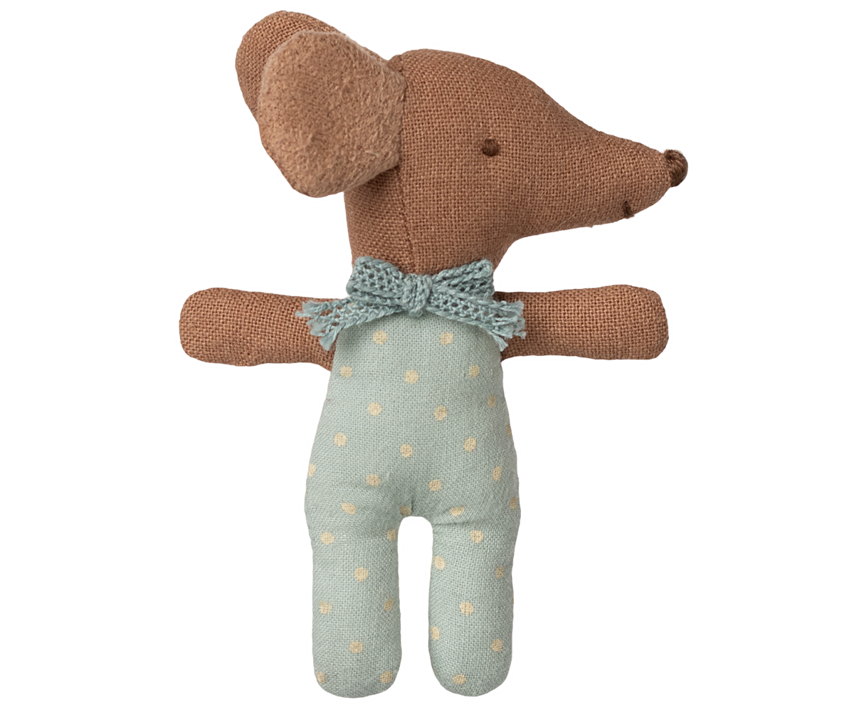 Maileg - Sleepy Wakey Baby Mouse in Matchbox - Blue