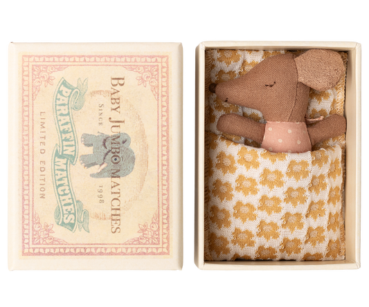 Maileg - Sleepy Wakey Baby Mouse in matchbox - Rose