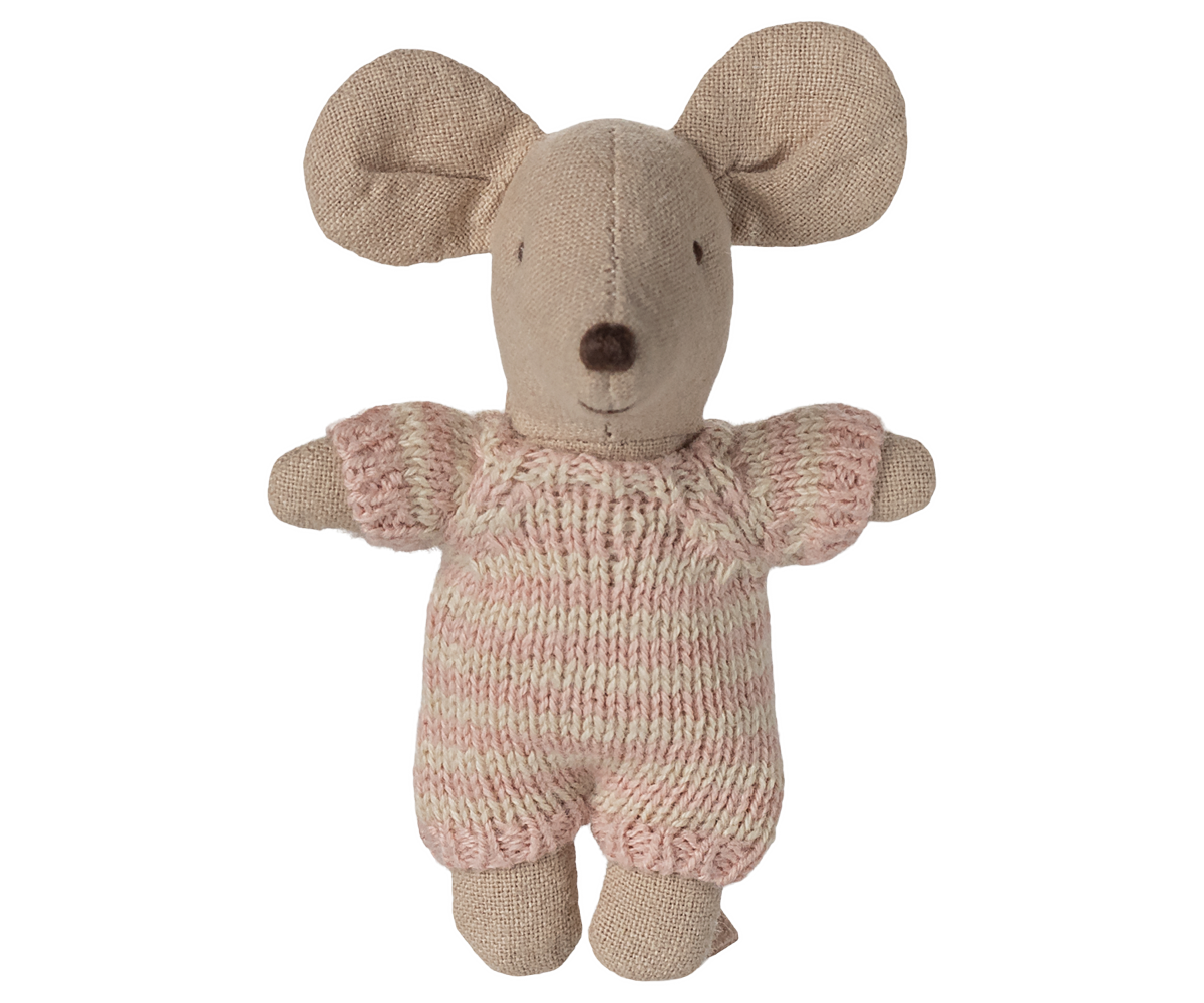 Maileg - Baby Mouse in Carry Cot - Rose