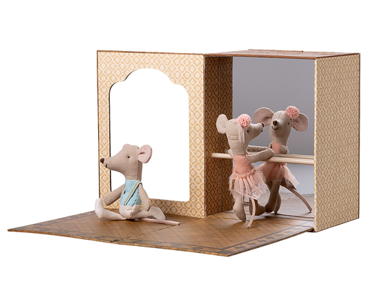 Maileg - Ballet Mice in Dance Studio - Little Sister and Brother