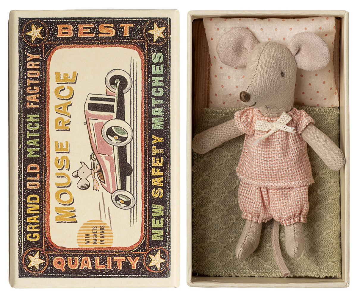 Maileg - Little Sister Mouse in Matchbox