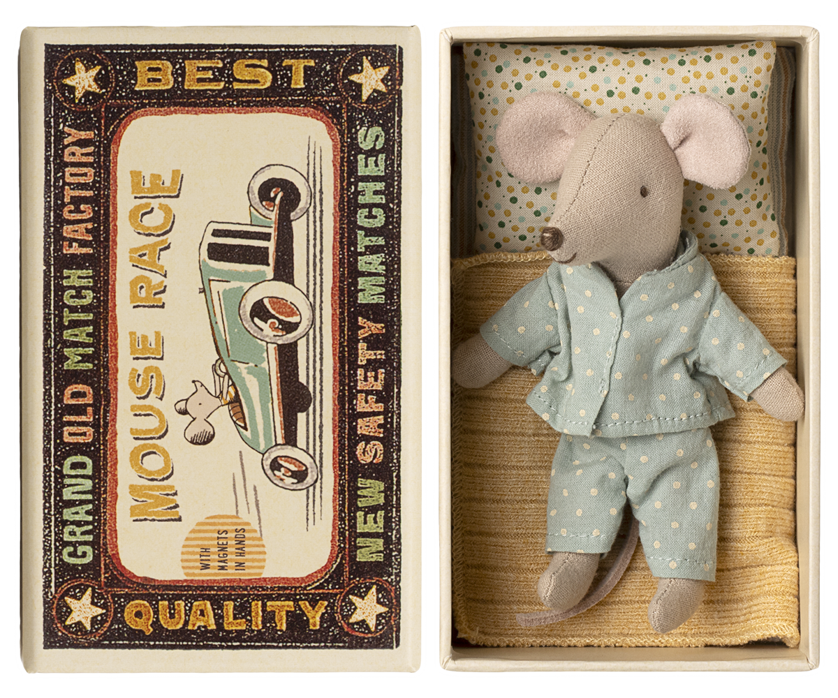 Maileg - Little Brother, Mouse In Matchbox