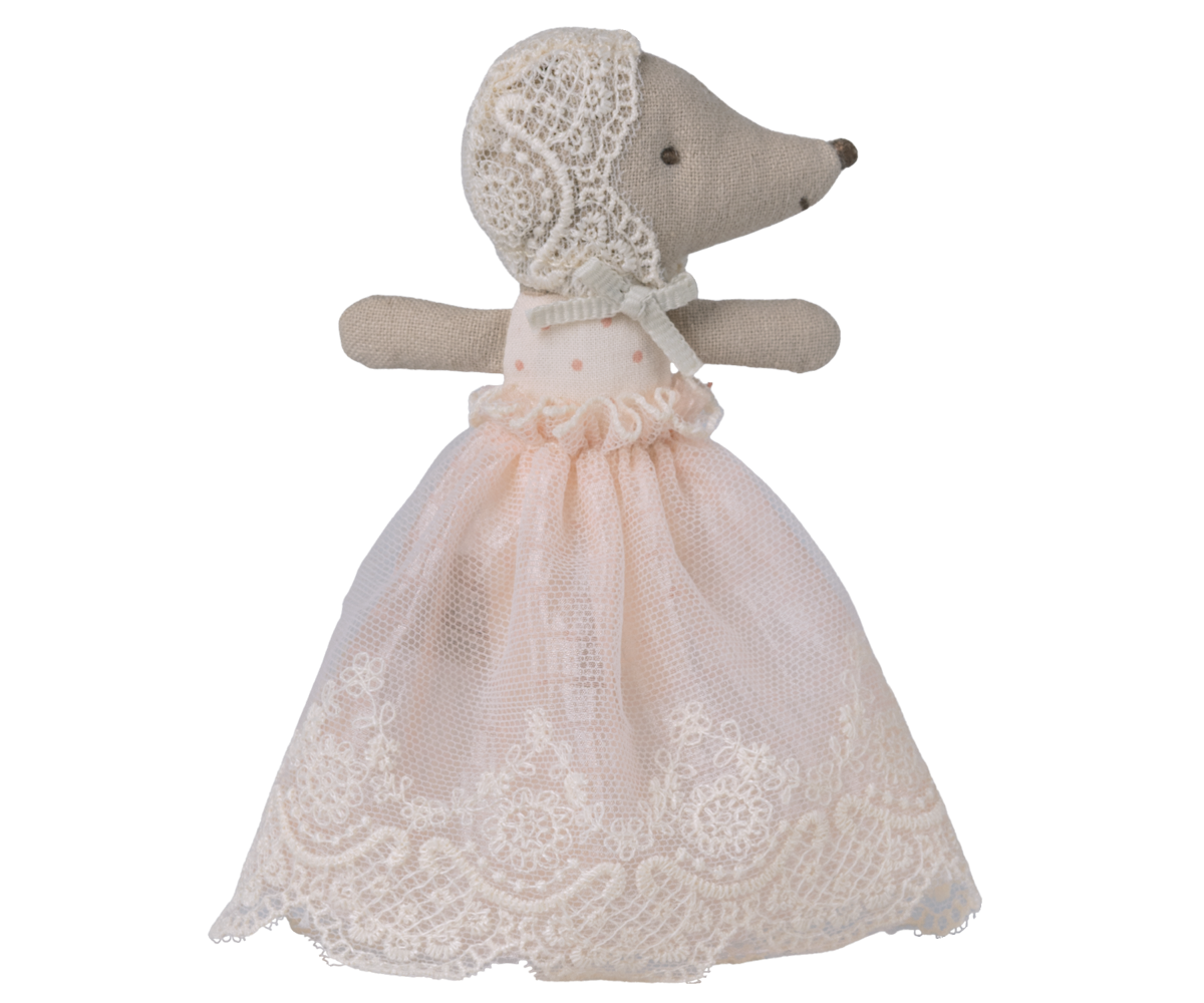 Maileg - Baby Mouse In Gown - Powder