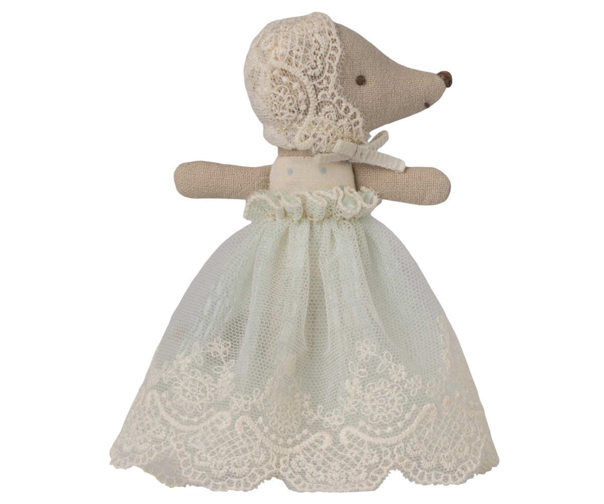 Maileg - Baby Mouse in Gown - Mint