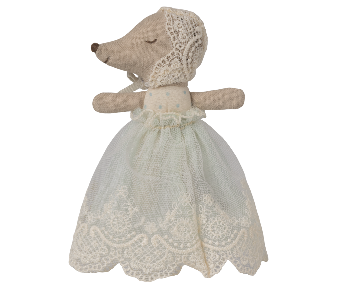 Maileg - Baby Mouse in Gown - Mint