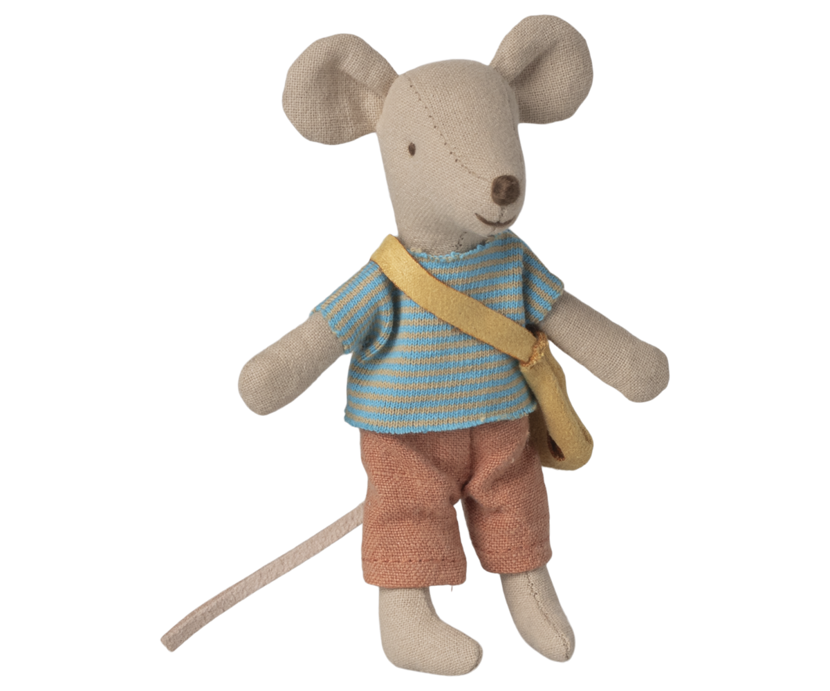 Maileg - Little Brother, Mouse with Bag