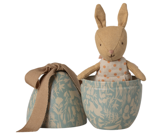 Maileg - Easter Egg with Micro Rabbit Small - Dusty Blue