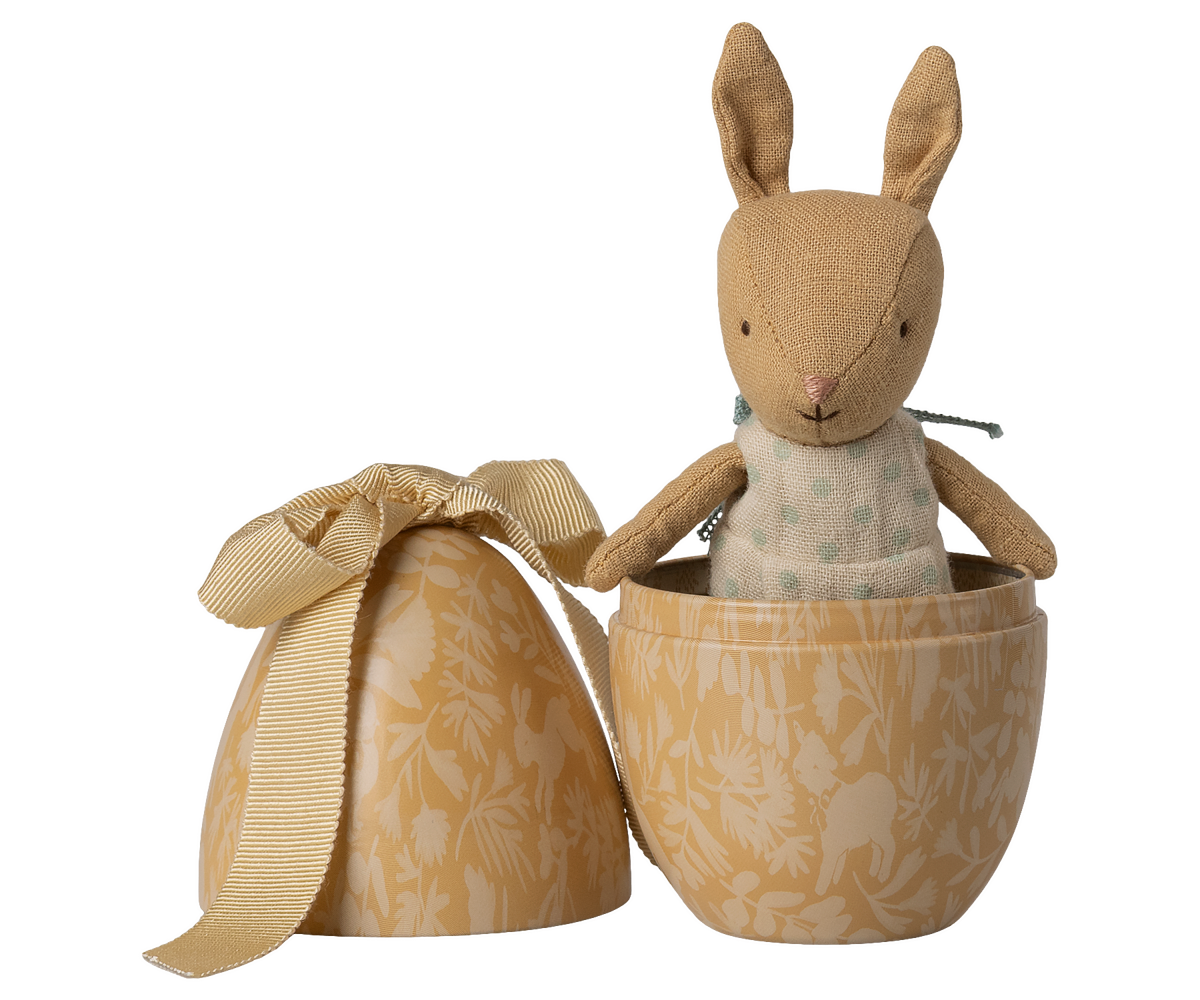 Maileg - Easter egg with Micro Rabbit Small - Cream Yellow