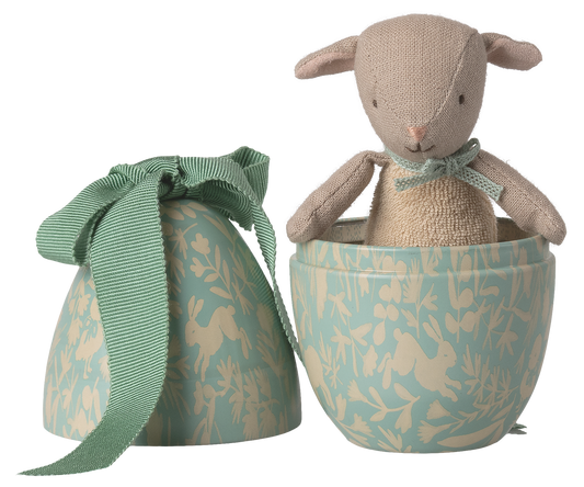 Maileg - Easter Egg with Micro Lamb Small - Dusty Mint