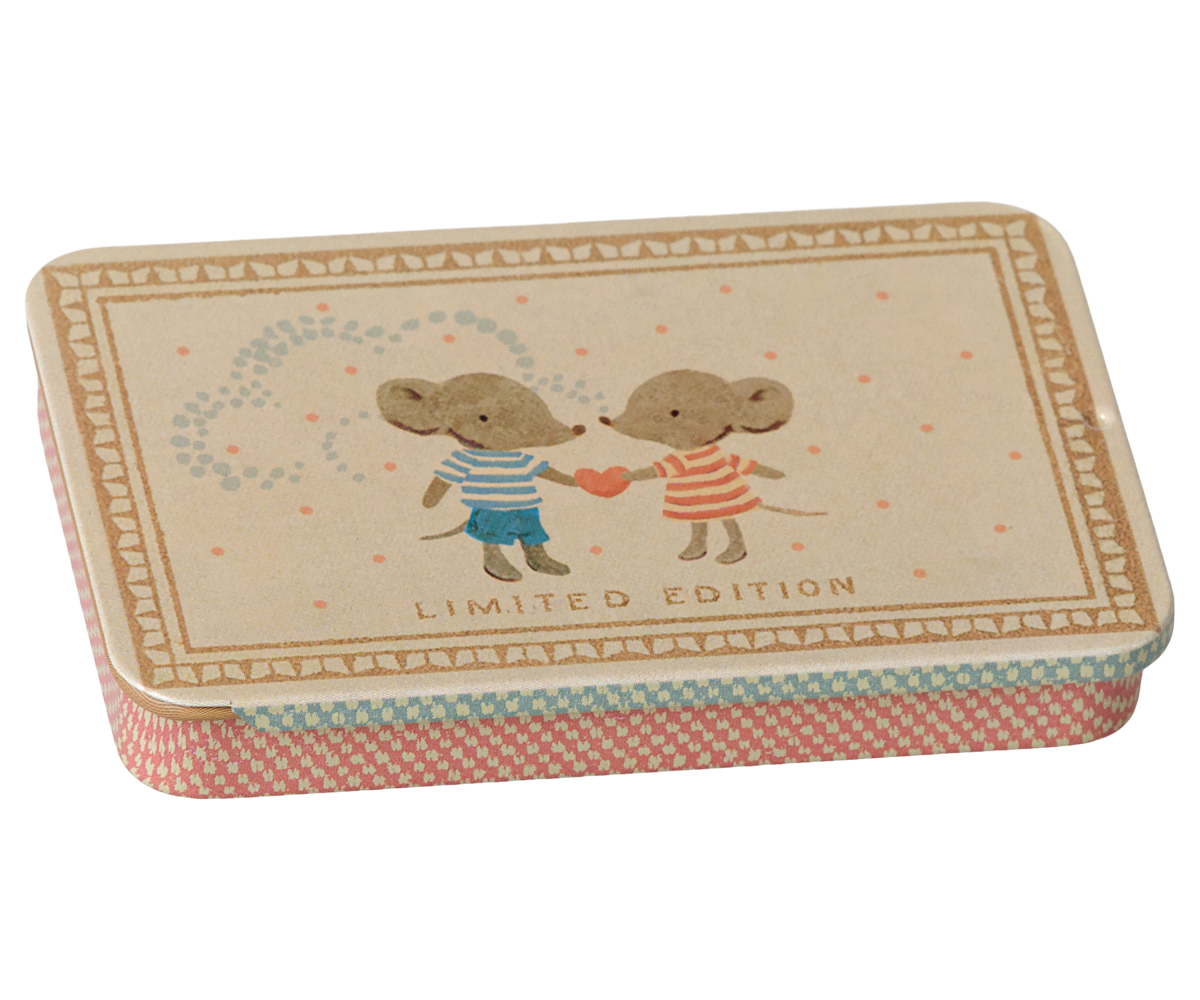 Maileg - Metal Box With Sliding Lid - Mice