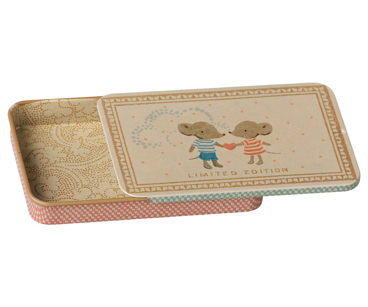 Maileg - Metal Box With Sliding Lid - Mice