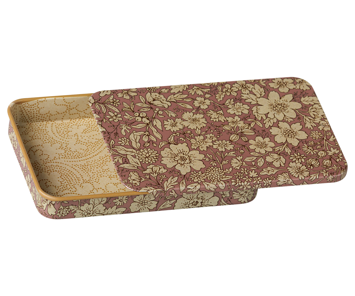 Maileg - Metal Box With Sliding Lid - Blossom - Heather