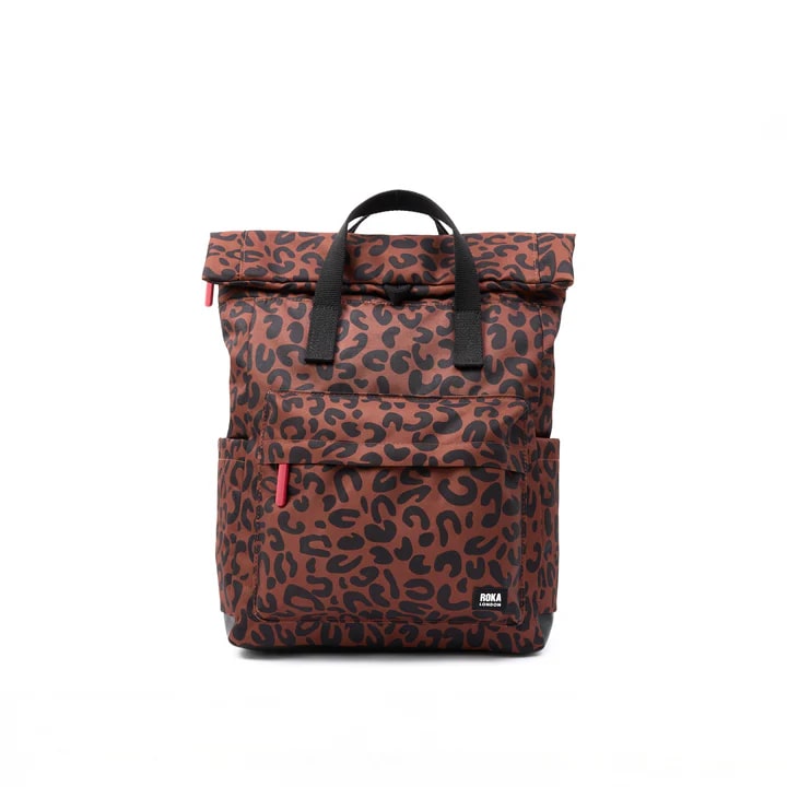 Roka - Scarlet Leopard Print Canfield B Recycled Canvas - Small