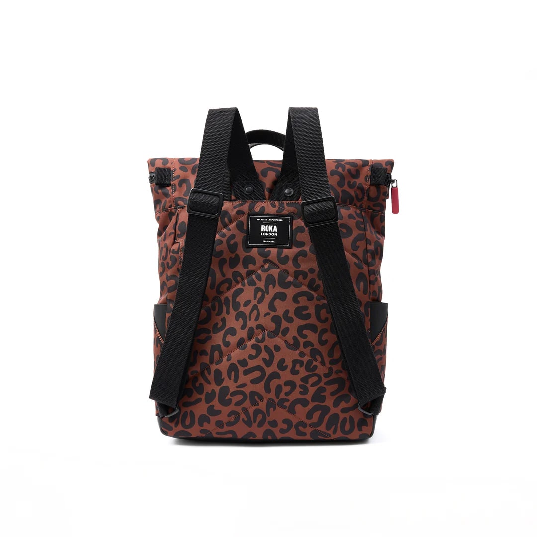 Roka - Scarlet Leopard Print Canfield B Recycled Canvas - Small
