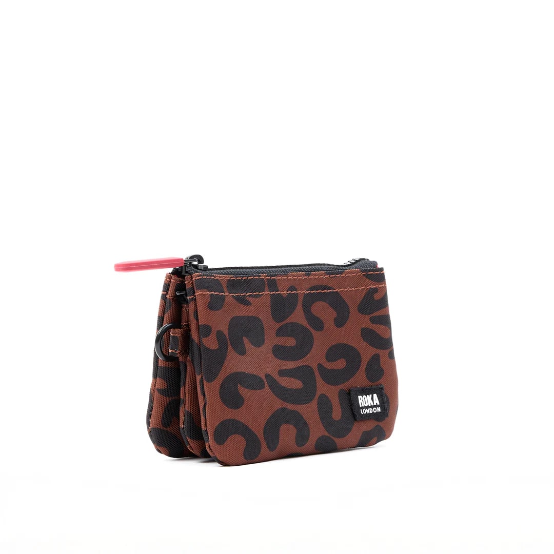 Roka - Carnaby Scarlet Leopard Print Recycled Canvas - Small