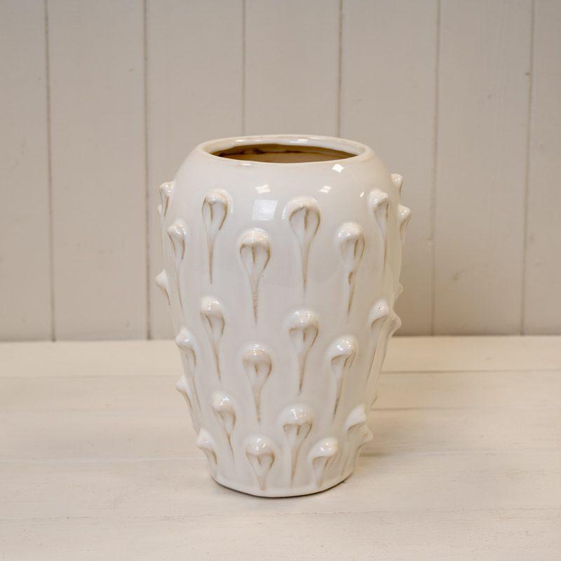 Cream Ceramic Bobble Vase