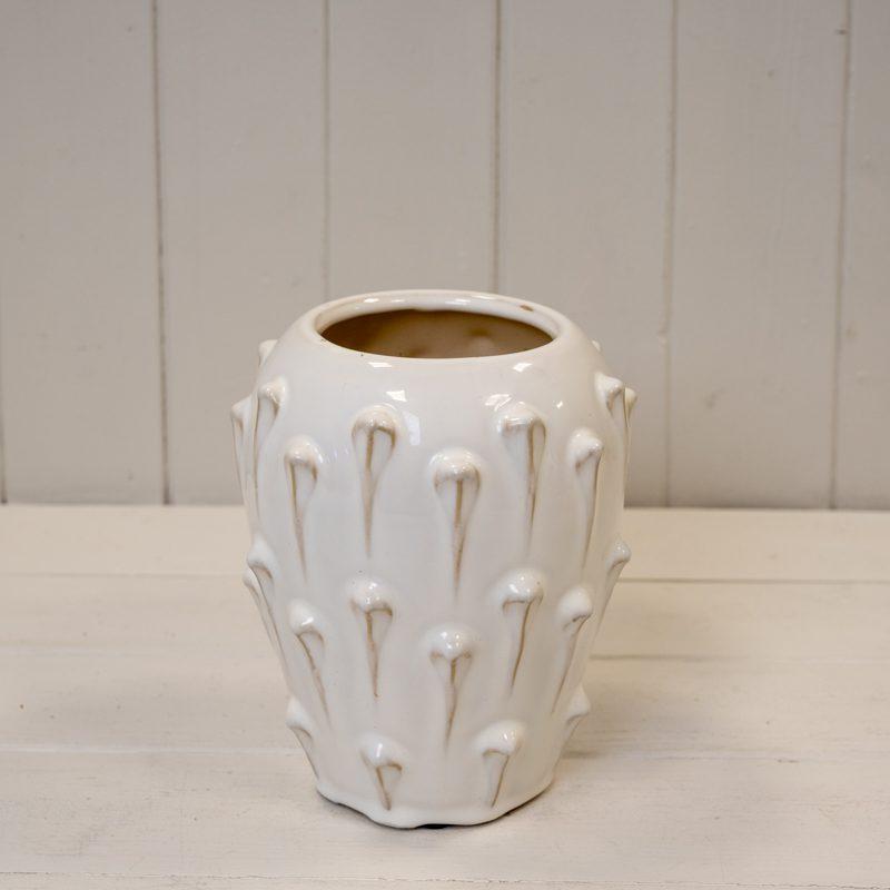 Cream Ceramic Bobble Vase - Small