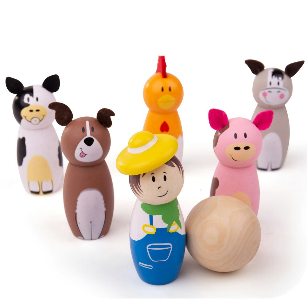 Bigjigs Toys - Wooden Farm Skittles