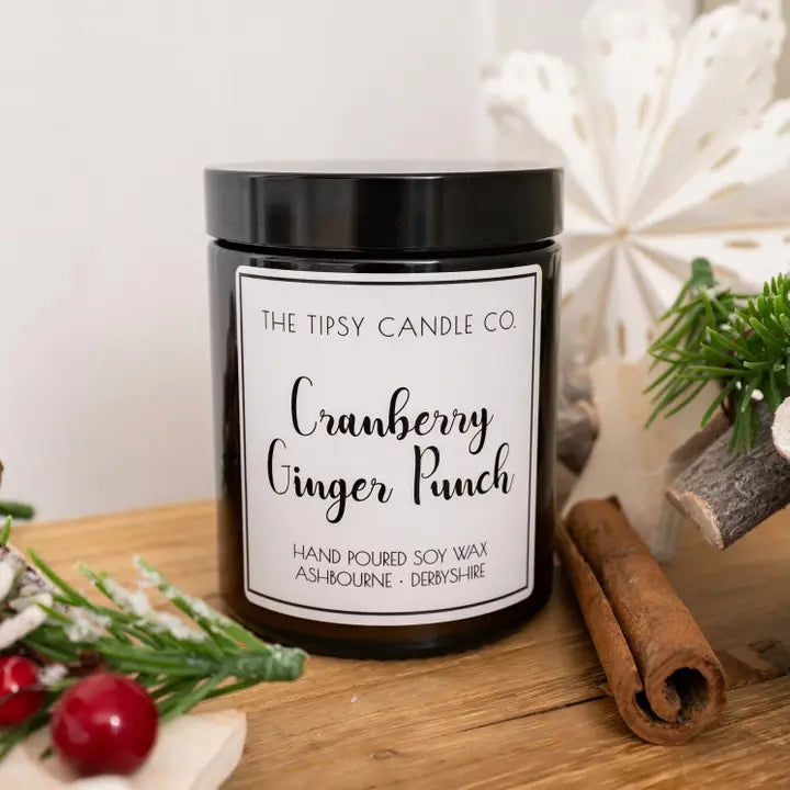 The Tipsy Candle Co - Cranberry Ginger Punch Scented Candle