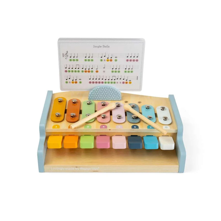 Bigjigs Toys - Xylo Piano 2-in-1 Wooden Xylophone & Baby Piano