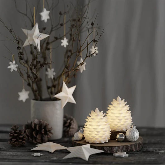 Deluxe Homeart - Real Wax LED Pine Cone Candles - Set of 2