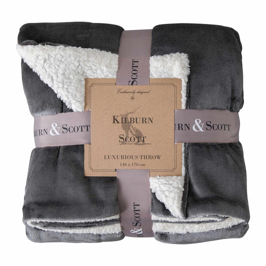 Sterling Sherpa Throw Grey