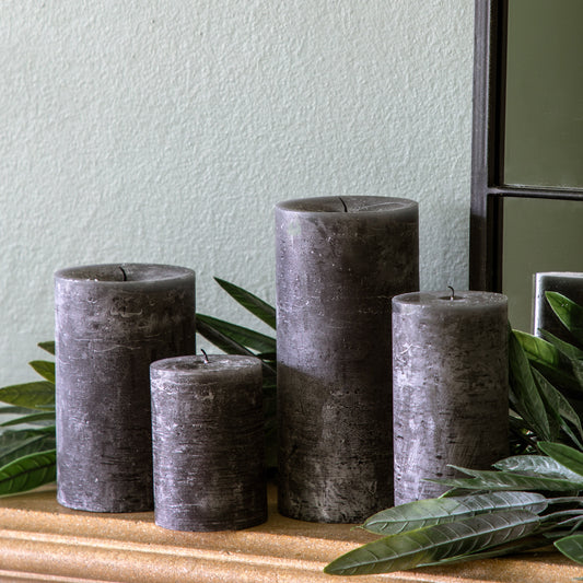 Rustic Slate Pillar Candle - Small