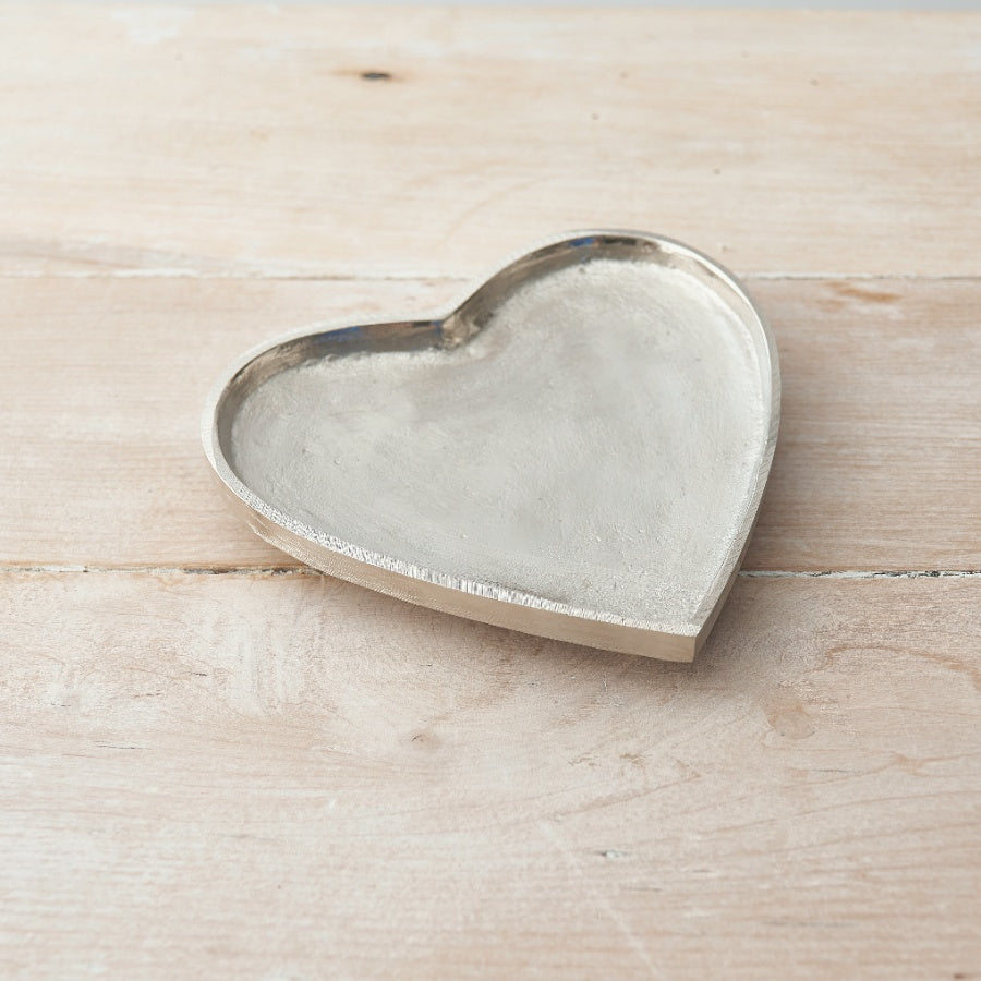 Silver Heart Plate - 15cm