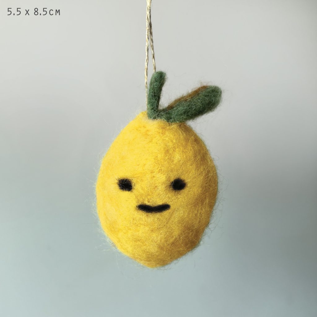 East of India - Needle Felted Hanging Lemon