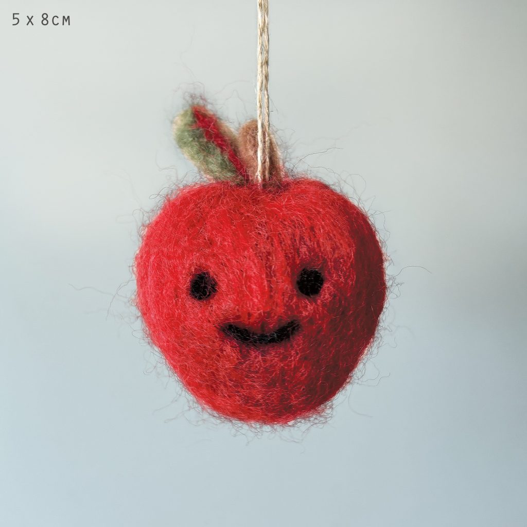 East of India - Needle Felted Hanging Red Apple